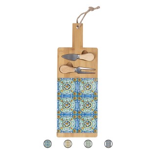 Galileo Σετ ξύλινη πιατέλα και 2 μαχαίρια τυριού από μπαμπού με μεσ... Galileo Σετ ξύλινη πιατέλα και 2 μαχαίρια τυριού από μπαμπού με μεσ...