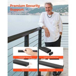 VEVOR Ρεκτιφάκερ Ανοξείδωτου Χάλυβα 198 εκ. για Εξωτερική Σκάλα LGF...