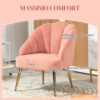 HOMCOM Πολυθρόνα για Υπνοδωμάτιο και Σαλόνι σε Στυλ Art Deco, Βελο... HOMCOM Πολυθρόνα για Υπνοδωμάτιο και Σαλόνι σε Στυλ Art Deco, Βελο...