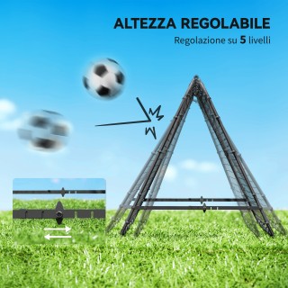 HOMCOM Αναδιπλούμενη Δίχτυ Ποδοσφαίρου Rebounder με Ρυθμιζόμενη Γων...