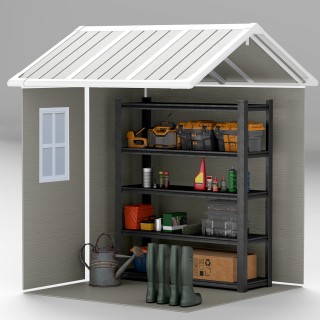 Outsunny  Καλύβα Κήπου από Ρητίνη με Δάπεδο, 2 Πόρτες με Κλείδωμα, ...