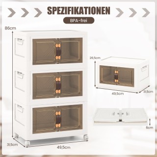 Costway Μεγάλοι Στοιβαζόμενοι Αποθηκευτικοί Κάδοι με Ρόδες και Μαγ... Costway Μεγάλοι Στοιβαζόμενοι Αποθηκευτικοί Κάδοι με Ρόδες και Μαγ...