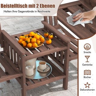 Costway Διθέσιος Καναπές Κήπου από Ξύλο Έλατου με Δίπλευρο Βοηθητι... Costway Διθέσιος Καναπές Κήπου από Ξύλο Έλατου με Δίπλευρο Βοηθητι...