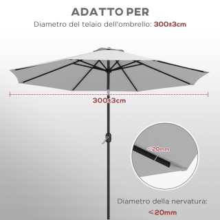 Outsunny Κάλυμμα για Ομπρέλα Ø295 cm από Πολυεστέρα Λευκό Ανθεκτικό...