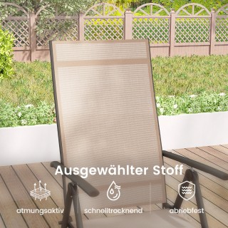 Costway  Καρέκλες Κήπου με 7-Θέσεων Ρυθμιζόμενη Πλάτη Αναδιπλούμενε...