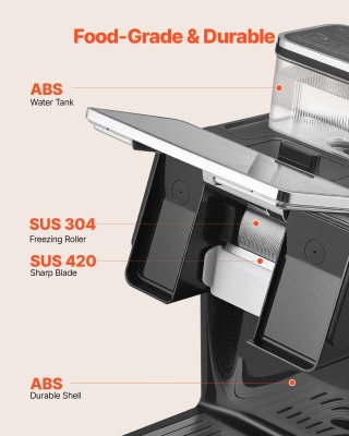 VEVOR Μηχανή Παραγωγής Χιονιού 20KG/24H με Ανοξείδωτη Λεπίδα για Σπ...