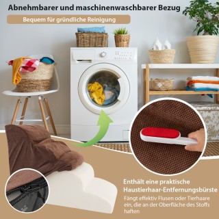 Costway  Τετράροφη αντιολισθητική ράμπα σκύλου από αφρό, Καφέ 72 x ...