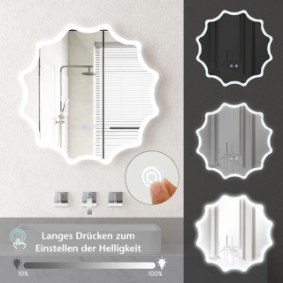 Costway  Καθρέφτης Μπάνιου LED με Αντιθαμβωτική Λειτουργία και Ρυθμ...