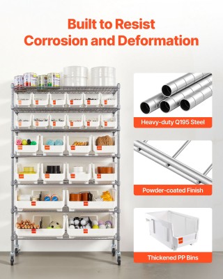 VEVOR Ράφι Αποθήκευσης με 7 Επίπεδα και 24 Κάδους, Ατσάλινο Σύστημα... VEVOR Ράφι Αποθήκευσης με 7 Επίπεδα και 24 Κάδους, Ατσάλινο Σύστημα...