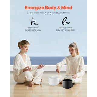 VEVOR 2 Κρυστάλλινα Τραγουδιστά Μπολ 8 και 10 Νότα Λα & Φα με Τσάντ...