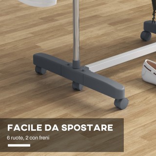 HOMCOM Κάθετη Απλώστρα με 4 Ρυθμιζόμενα Ράφια από Ατσάλι και Πλαστι...