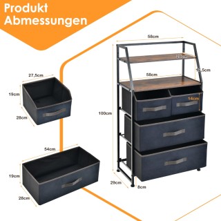 Costway  Υψηλή Συρταριέρα Αποθήκευσης με 4 Υφασμάτινα Συρτάρια και ...