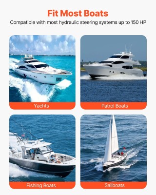 VEVOR Κιτ Υδραυλικής Τιμόνευσης για Σκάφος, 150 HP, με Αντλία Helm ... VEVOR Κιτ Υδραυλικής Τιμόνευσης για Σκάφος, 150 HP, με Αντλία Helm ...