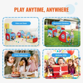 Παιδική Σκηνή Παιχνιδιού 5 σε 1 με Τούνελ & Μπασκέτα - VEVOR PPSDZ... Παιδική Σκηνή Παιχνιδιού 5 σε 1 με Τούνελ & Μπασκέτα - VEVOR PPSDZ...