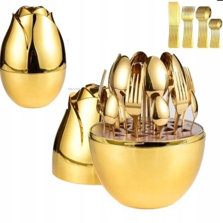 Rosa Bella Σετ μαχαιροπήρουνων 24 τεμαχίων από ανοξείδωτο ατσάλι σε...