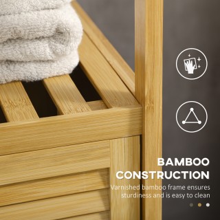 kleankin Ντουλάπι Μπάνιου από Μπαμπού με Πόρτα 33x36.5x67cm Φυσικό ...