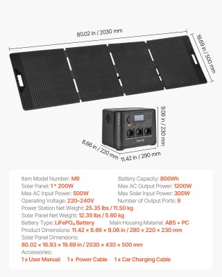 VEVOR Φορητός Σταθμός Ενέργειας 806Wh με Ηλιακό Πάνελ 200W και Γενν... VEVOR Φορητός Σταθμός Ενέργειας 806Wh με Ηλιακό Πάνελ 200W και Γενν...