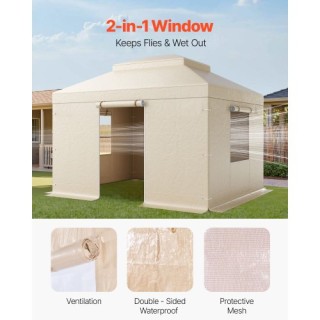 VEVOR Χειμερινό Κάλυμμα Κιόσκι με Τοιχώματα & Παράθυρα PE 3.05 x 3....