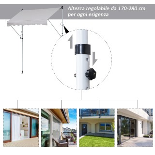 Τηλεσκοπική τέντα μπράτσου Outsunny με μεταλλική και πολυεστερική μ... Τηλεσκοπική τέντα μπράτσου Outsunny με μεταλλική και πολυεστερική μ...