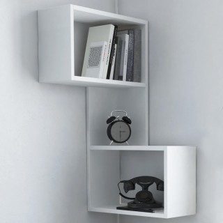 Shally Dogan Λευκή Γωνιακή Ραφιέρα Μοντέρνου Σχεδιασμού 02815306