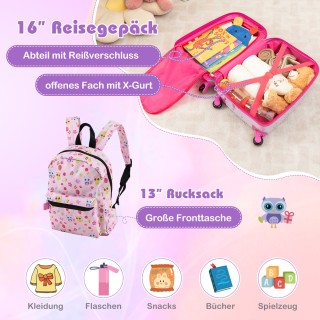 Costway Παιδικό Σετ Βαλίτσας 5 τεμαχίων 16 ιντσών με Σακίδιο & Μαξι...