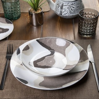 Villa DEste  Σετ πιάτων 18 τεμαχίων από πορσελάνη 6 θέσεων Sand 592...