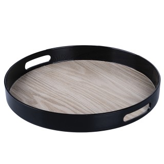 Galileo Στρογγυλός δίσκος 33 cm από πλαστικό PP με ξύλινη όψη, με δ...