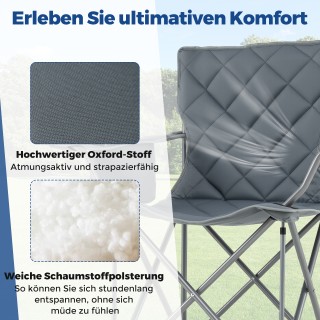 Costway XXL Πτυσσόμενη Καρέκλα Camping με Ψυκτική Τσάντα & Θήκη Ποτ...