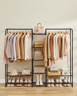 SONGMICS Μεταλλική Κρεμάστρα Ρούχων 29 x 183 x 158.4 cm με Ράφια Απ...