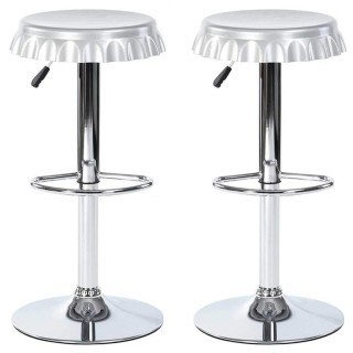 BAKAJI Σετ 2 Σκαμπό Μπαρ Κουζίνας Καθίσματα Σχήμα Καπάκι Μπουκαλιο... BAKAJI Σετ 2 Σκαμπό Μπαρ Κουζίνας Καθίσματα Σχήμα Καπάκι Μπουκαλιο...