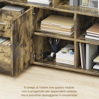 HOMCOM Κινητό Τρόλεϊ Εκτυπωτή με Ρόδες, 2 Συρτάρια, 3 Ράφια και 2 Ν...