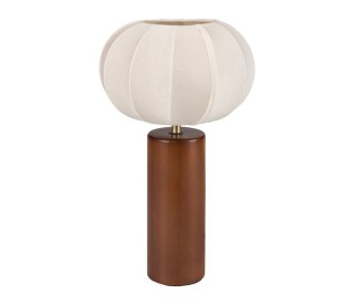 Ostaria Ξύλινο Φωτιστικό Βάμβακος Moon h36cm Καφέ με Ντουί e27 -37506