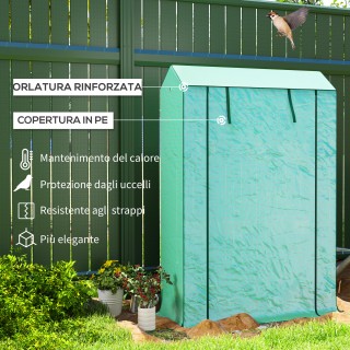 Outsunny  Τριώροφη Θερμοκήπιο Κήπου με Κάλυμμα PE Αντι-UV και Ρολό ...