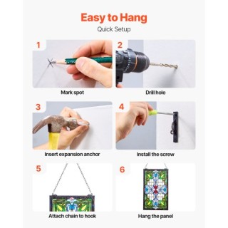 VEVOR Τζάμι Βιτρό Tiffany με Αλυσίδα 43 x 74 εκ. ZXFXCSBLBZXFFOWZR0... VEVOR Τζάμι Βιτρό Tiffany με Αλυσίδα 43 x 74 εκ. ZXFXCSBLBZXFFOWZR0...