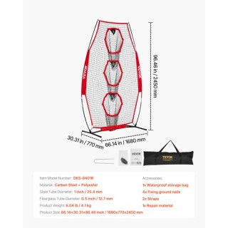 VEVOR Δίχτυ Προπόνησης Ποδοσφαίρου με 3 Στόχους και Φορητή Θήκη GLQ...