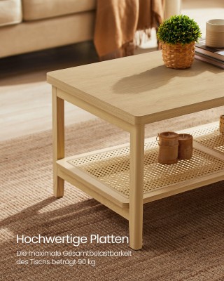 Τραπεζάκι Καφέ 2 Επιπέδων με Αποθήκευση, Boho Στυλ, Δρύινο Μπεζ 55 ... Τραπεζάκι Καφέ 2 Επιπέδων με Αποθήκευση, Boho Στυλ, Δρύινο Μπεζ 55 ...