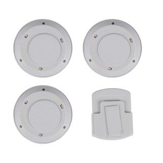 Σετ 3 LED Φώτα με Τηλεχειριατήριο και Αυτοκόλλητη Βάση 1W Λευκό  BN...