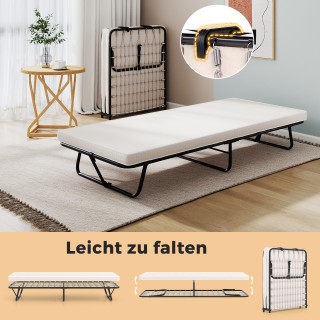 Costway Πτυσσόμενο Κρεβάτι Επισκεπτών με Στρώμα 190 x 80 εκ. - Μετα... Costway Πτυσσόμενο Κρεβάτι Επισκεπτών με Στρώμα 190 x 80 εκ. - Μετα...