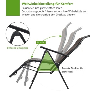 Costway  Πτυσσόμενη ξαπλώστρα από ρατάν με ρυθμιζόμενη πλάτη καφέ 1...