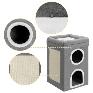 BAKAJI Γατόσπιτο με 3 Επίπεδα και Ονυχοδρόμιο 41x41x63 εκ. 02842218 BAKAJI Γατόσπιτο με 3 Επίπεδα και Ονυχοδρόμιο 41x41x63 εκ. 02842218