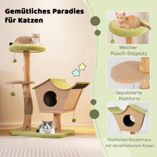 Costway Πύργος Γρατζουνίσματος για Γάτες από Φυσικό Ξύλο με Μαξιλά... Costway Πύργος Γρατζουνίσματος για Γάτες από Φυσικό Ξύλο με Μαξιλά...