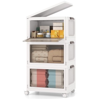 Costway Σετ 3 Πλαστικών Κουτιών - Αναδιπλούμενα & Στοιβαζόμενα (105... Costway Σετ 3 Πλαστικών Κουτιών - Αναδιπλούμενα & Στοιβαζόμενα (105...