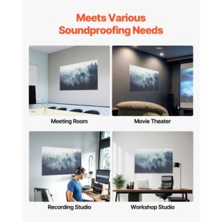 VEVOR 8 Πακέτο Αυτοκόλλητα Ακουστικά Πάνελ 15.8 x 11.8 ίντσες για Σ...