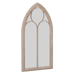 Costway Καμπυλωτός επιτοίχιος καθρέφτης Farmhouse με μεταλλικό γκρι...