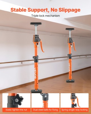 VEVOR Ρυθμιζόμενος Υποστηρικτικός Πόλος Ντουλαπιών 48-75 εκ., Σετ 2...