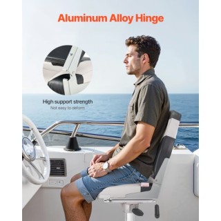 VEVOR Κάθισμα Βάρκας Υψηλής Πλάτης Μαύρο & Γκρι ZDCZYGKB2JHHOSF4P001V0