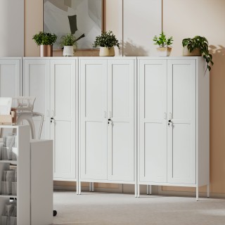 HOMCOM Μεταλλικό Ντουλάπι Γραφείου με 3 Ρυθμιζόμενα Ράφια, Κλειδαρι...