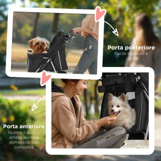 PawHut Πτυσσόμενο καροτσάκι για μικρά σκυλιά με περιστρεφόμενους τ... PawHut Πτυσσόμενο καροτσάκι για μικρά σκυλιά με περιστρεφόμενους τ...