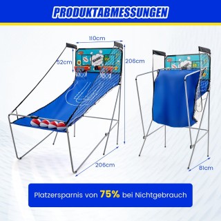 Costway  Διπλό Παιχνίδι Μπάσκετ Arcade με 8 Λειτουργίες και Ηλεκτρο...