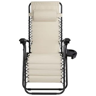 BAKAJI  Πτυσσόμενη Πολυθρόνα Κήπου Βαρύτητας Μηδέν από Ατσάλι και Ύ...